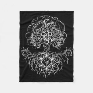 Tree Of Life Sacred Geometry Design Yoga Spiritual Fleece Blanket