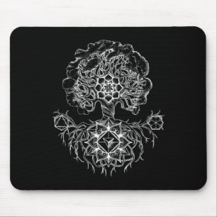 Tree Of Life Sacred Geometry Design Yoga Spiritual Mouse Pad