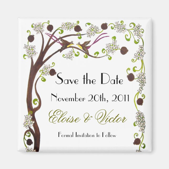 Tree of life Save the Date magnet (v) (Front)