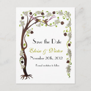 Tree of life Save the Date, vertical Date