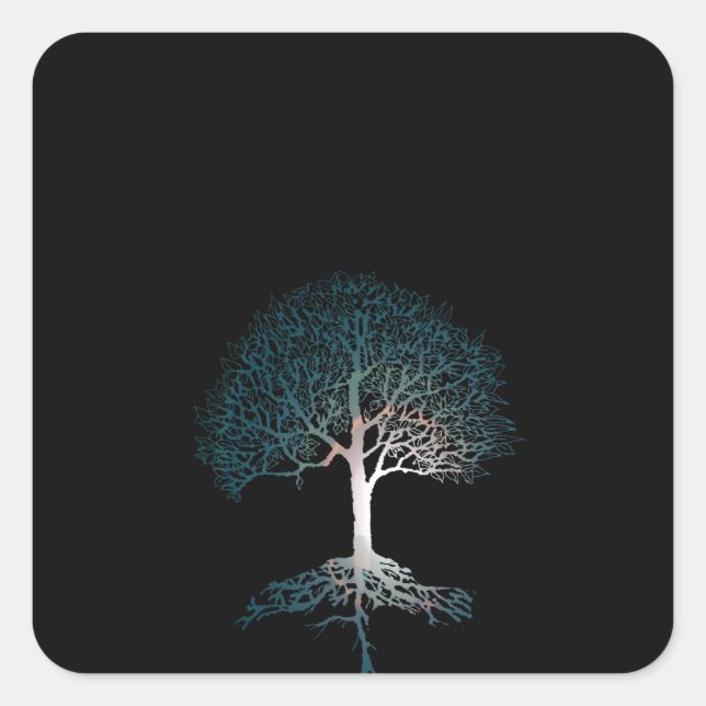Tree of Life Silent Night Square Sticker (Front)
