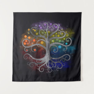 Tree of life Silver Swirl Tapestry