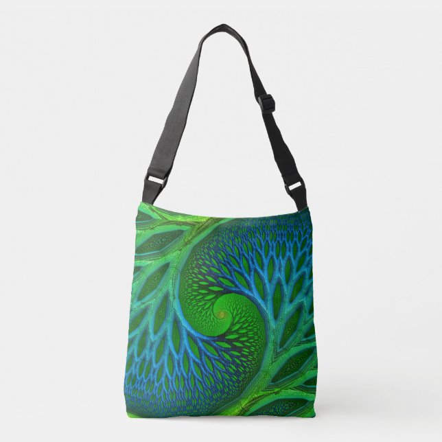 Tree Of Life Spiral Fractal Crossbody Bag (Front)