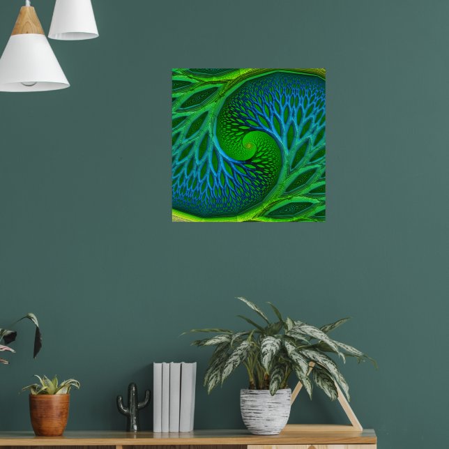 Tree Of Life Spiral Fractal Poster (Living Room 1)