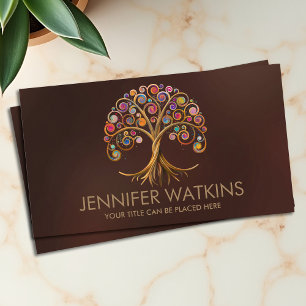 Tree of life - spiral swirl  business card