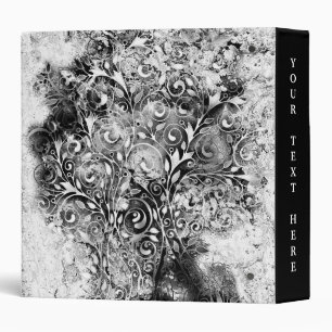 Tree Of Life - Spirals Leaves Grunge Style 1 Binder