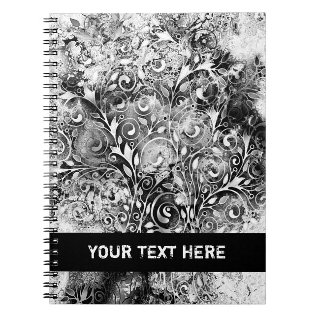 Tree Of Life - Spirals Leaves Grunge Style 1 Notebook (Front)