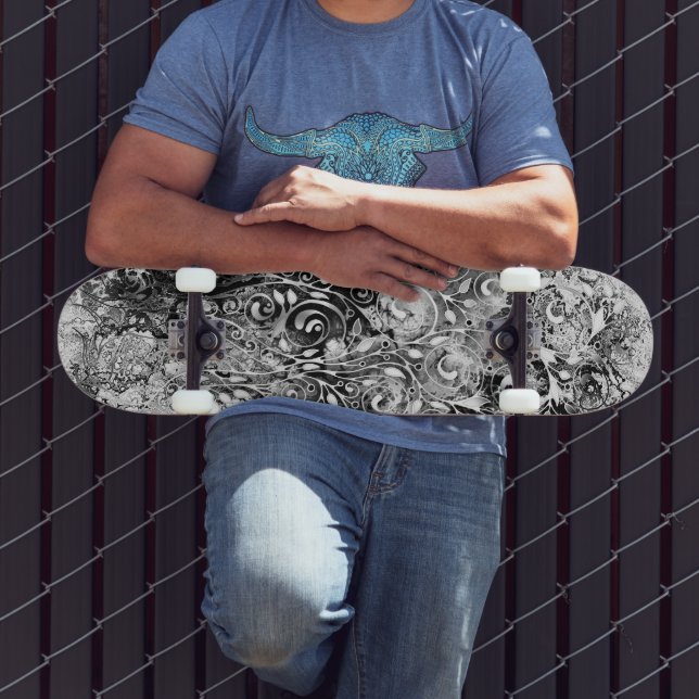 Tree Of Life - Spirals Leaves Grunge Style 1 Skateboard (Outdoor 3)