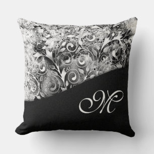 Tree Of Life - Spirals Leaves Grunge Style 1 Throw Pillow