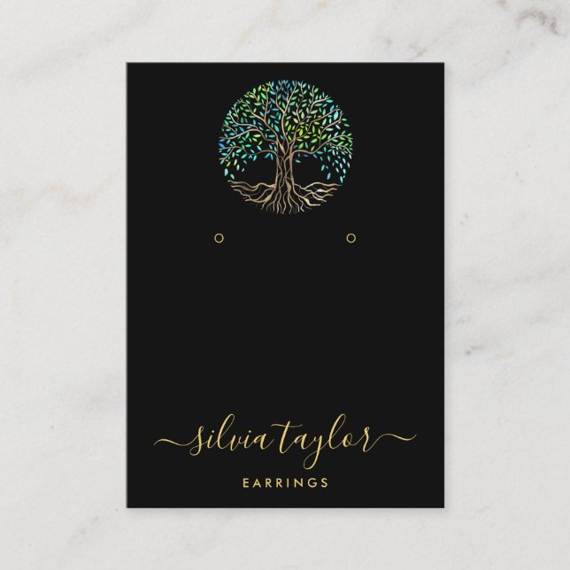 Tree of Life Spiritual Tree Organic Business Card (Front)