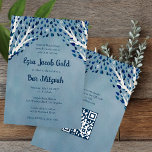 Tree of Life Stars Custom Bat Bar Mitzvah QR Code Invitation<br><div class="desc">Perfect card to announce a bat mitzvah, bar mitzvah or other Jewish celebration! Hand made art for you! FULLY CUSTOMIZABLE! Click on “Personalize” above to edit the text and add your link to the QR code on the back. Click "edit using design tool" to adjust the fonts, colours and placements...</div>