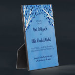 Tree of Life Stars Custom Bat Bar Mitzvah Sign Plaque<br><div class="desc">Perfect small sign to welcome guests to a bat mitzvah, bar mitzvah or other Jewish celebration! Hand made art for you! FULLY CUSTOMIZABLE! Click on “Personalize” above to edit the text. Click "edit using design tool" to adjust the fonts, colours and placements and to add text if you prefer. Check...</div>