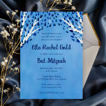 Tree of Life Stars Watercolor Bat Bar Mitzvah Invitation<br><div class="desc">Perfect card to announce a bat mitzvah, bar mitzvah or other Jewish celebration! Hand made art for you! FULLY CUSTOMIZABLE! Click on “Personalize” above to edit the text.. Click "edit using design tool" to adjust the fonts, colours and placements and to delete the back side watercolor design if you prefer....</div>