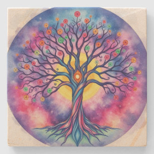 Tree of Life Stone Coaster