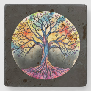 Tree of Life Stone Coaster