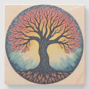 Tree of Life Stone Coaster