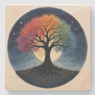 Tree of Life Stone Coaster