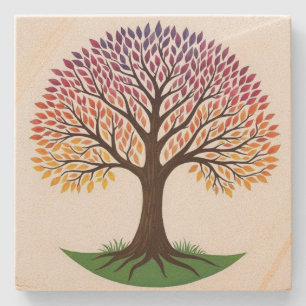 Tree of Life Stone Coaster