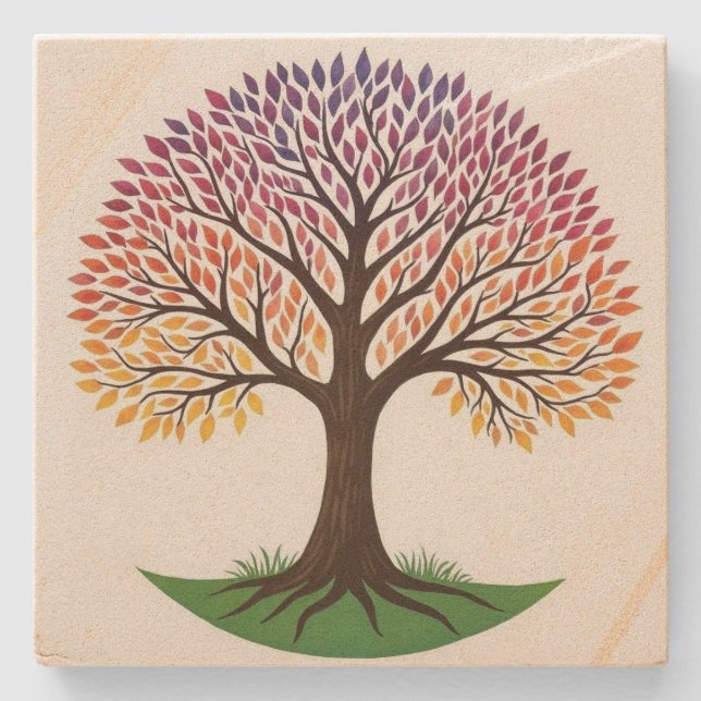Tree of Life  Stone Coaster (Front)