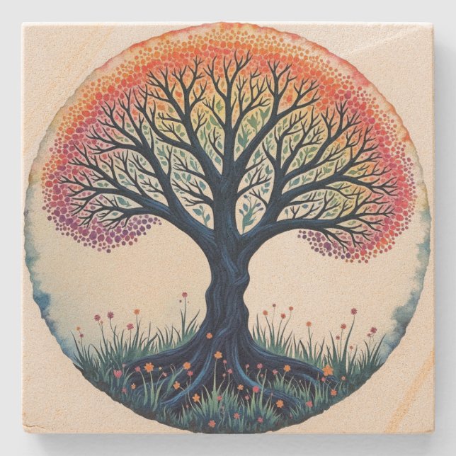 Tree of Life Stone Coaster (Front)