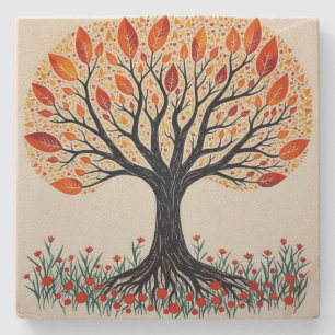 Tree of Life Stone Coaster