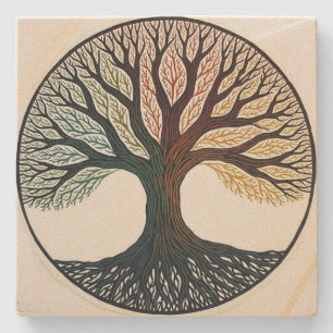 Tree of Life Stone Coaster