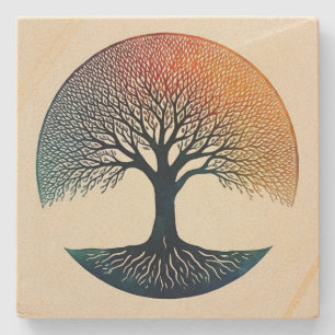 Tree of Life Stone Coaster