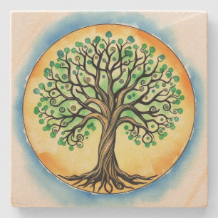 Tree of Life Stone Coaster
