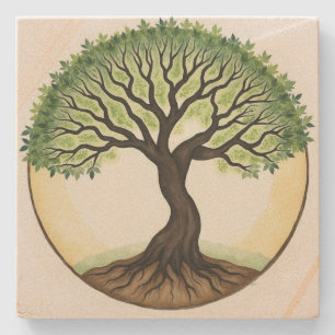 Tree of Life Stone Coaster