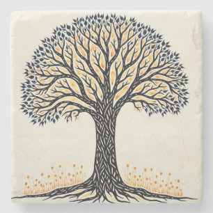 Tree of Life Stone Coaster