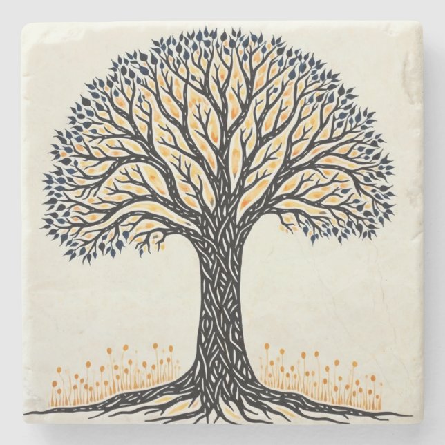 Tree of Life  Stone Coaster (Front)