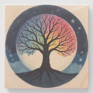 Tree of Life Stone Coaster