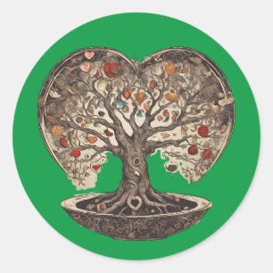 tree of life strength and connection, growth, classic round sticker