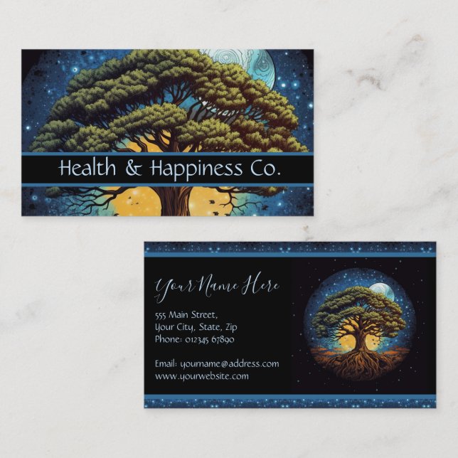 Tree of Life Sun Moon Business Card (Front/Back)