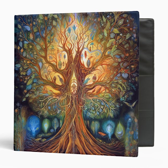 Tree Of Life Surreal Nature Art Binder (Front/Inside)