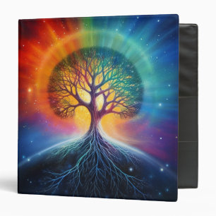 Tree Of Life Surreal Rainbow Art Binder