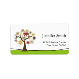 Tree of Life Symbol Elegant Nature Green Label