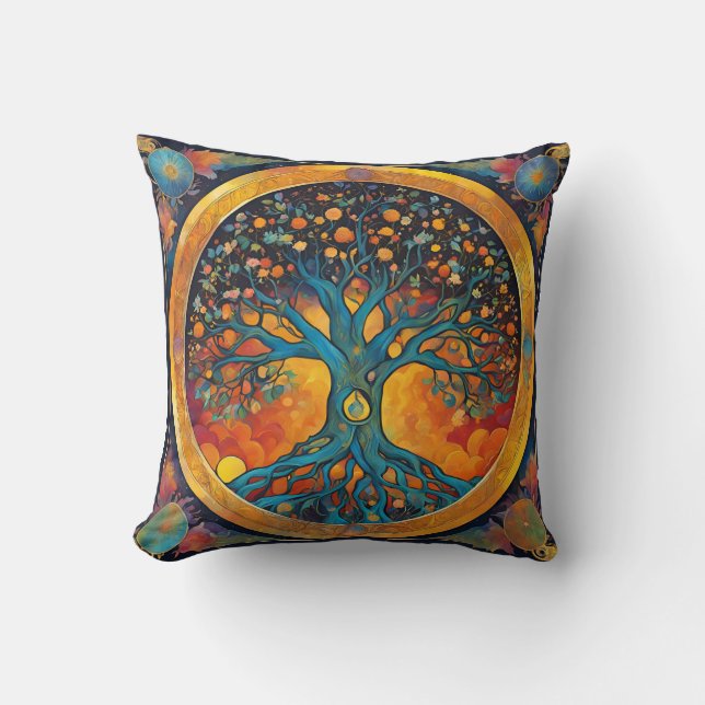 Tree of Life Throw Pillow (Front)