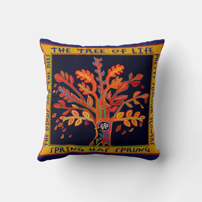 Tree of Life Throw Pillow (Back)