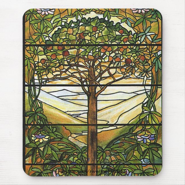Tree of Life/Tiffany Stained Glass Window Mouse Pad (Front)