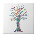 Tree of Life Tile<br><div class="desc">This decorative tile features a unique Tree of Life design.
It was originally made in mosaic using tiny pieces of brightly coloured glass.
Because we create our artwork you won't find this exact image from other designers.
Original Mosaic © Michele Davies.</div>