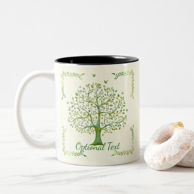Tree of Life Two-Tone Coffee Mug (With Donut)