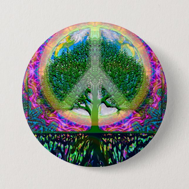 Tree of Life Unity and Peace 3 Inch Round Button (Front)