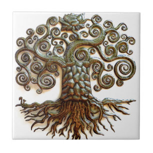 TREE OF LIFE VINTAGE ART TILE