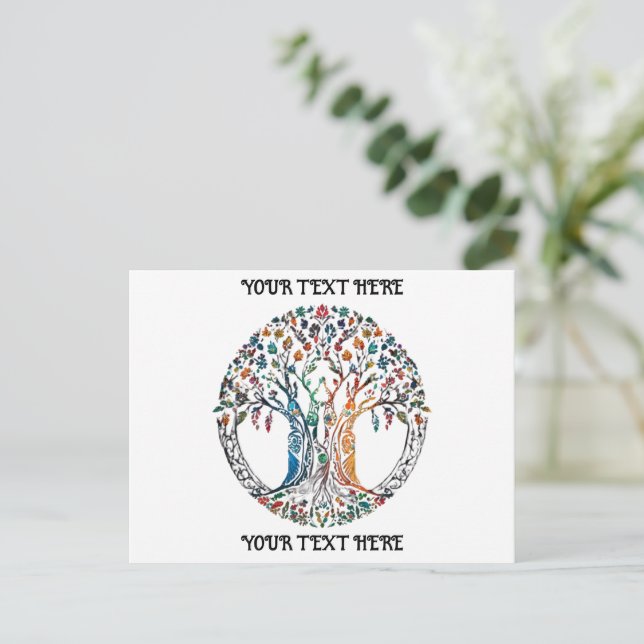 Tree of Life Vivid colored  Postcard (Standing Front)