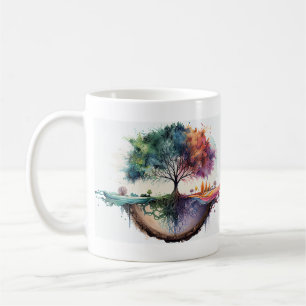 Tree of life watercolor reflection coffee mug