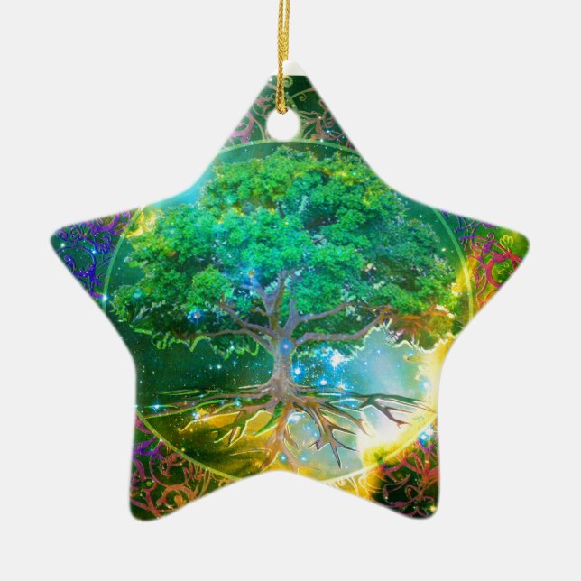 Tree of Life Wellness Ceramic Ornament (Front)