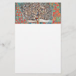 Tree of Life with Birds Stationery<br><div class="desc">Lovely image of Tree of Life and birds. Fine Art Nouveau image originally by Gustav Klimt. This artwork has been colour enhanced with bright oranges and turquoise.</div>