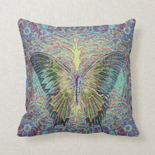 Tree of Life with Butterfly Throw Pillow