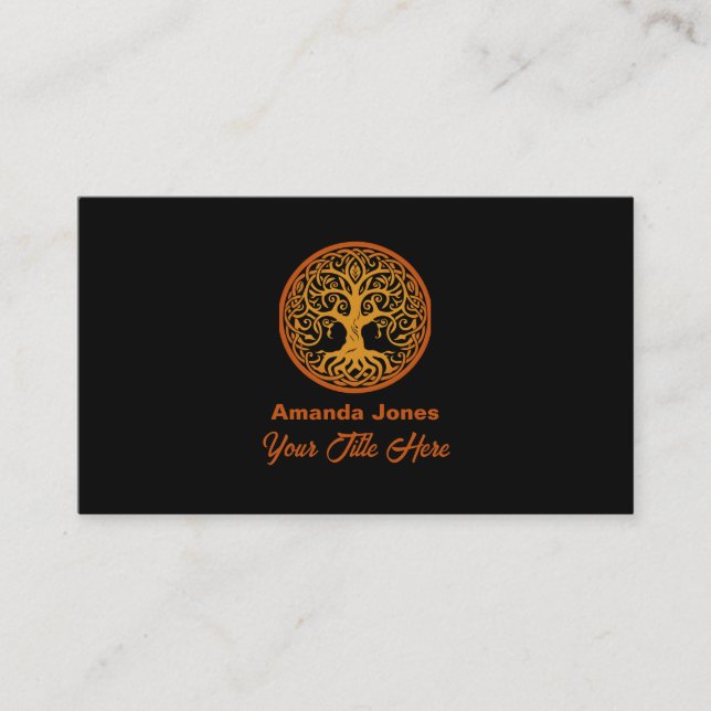 Tree of Life with Google Review With QR Code Link Business Card (Front)